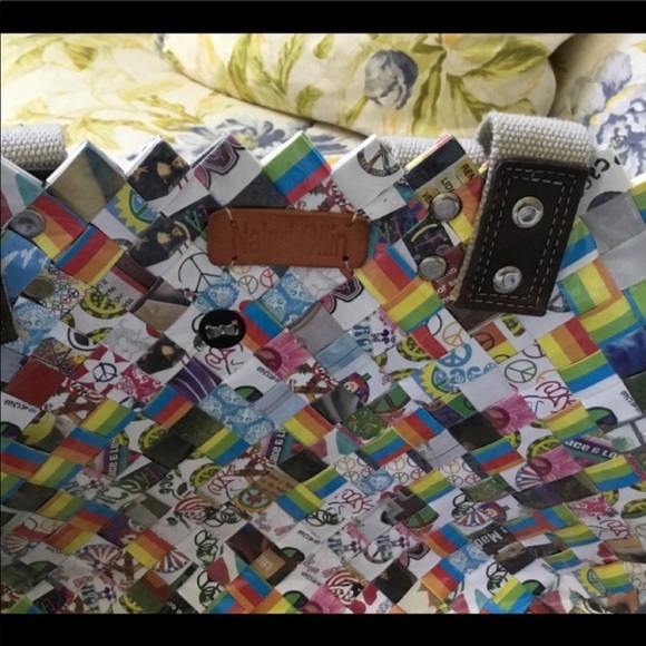 Nahui Ollin candy wrapper Peace & Love Pattern with storage bag - Picture 4 of 8